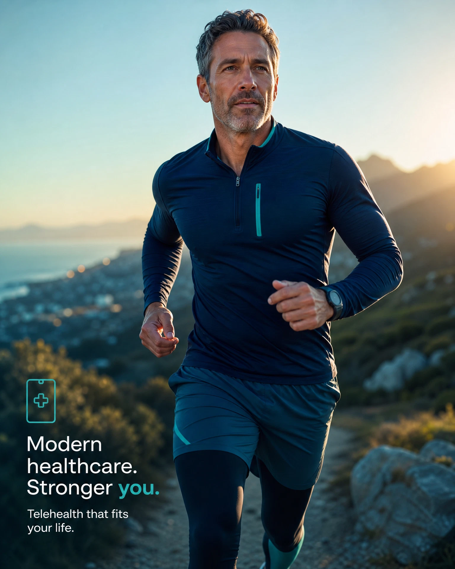 Active healthy woman running outdoors at sunrise